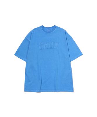 GNOK Applique Pigment Short Sleeve T-Shirt_Blue