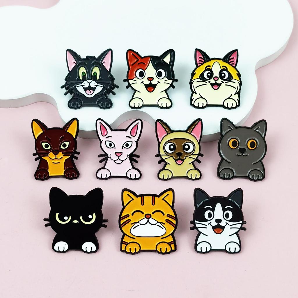 Calico Cat Cartoon Brooch - Cute Backpack Decoration & Fashion Metal Badge