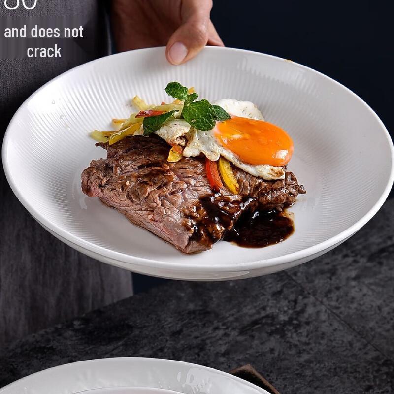 Nordic Style 7-inch Embossed Ceramic Dinner Plate