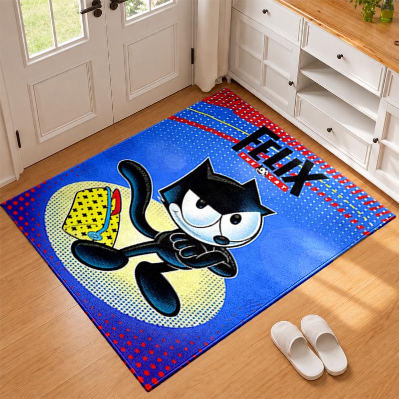 Felix the Cat Carpet Door Mat for Living Room or Bedroom Protective Mat Under Chair Office Decoration Christmas Gift Birthday Present