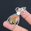 Oval Natural Unakite Sterling Silver Sister Engagement Handmade Birthday Pendant