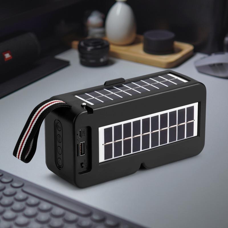 F30 Dual Solar Bluetooth Speaker: Portable Outdoor Wireless Speaker with Radio & Stand