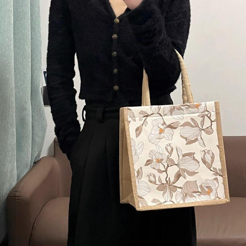 

Холщовая сумка Женская сумка 2025 Новое поступление Большая вместимость Тоуты Рабочая одежда Уличная мода Льняная сумка-тоут Small size [linen PU Yulan yellow] zipper