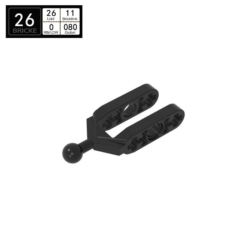 

BRICKE Steering Damper Arm with Ball Head Compatible with LEGO 6572 Building Blocks Piece чёрный