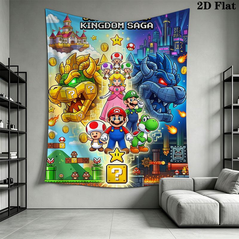 Race Mario Kart Wall Hanging Printed Fabric Blanket Decorative Tapestries for Bedroom Living Room Home Decor