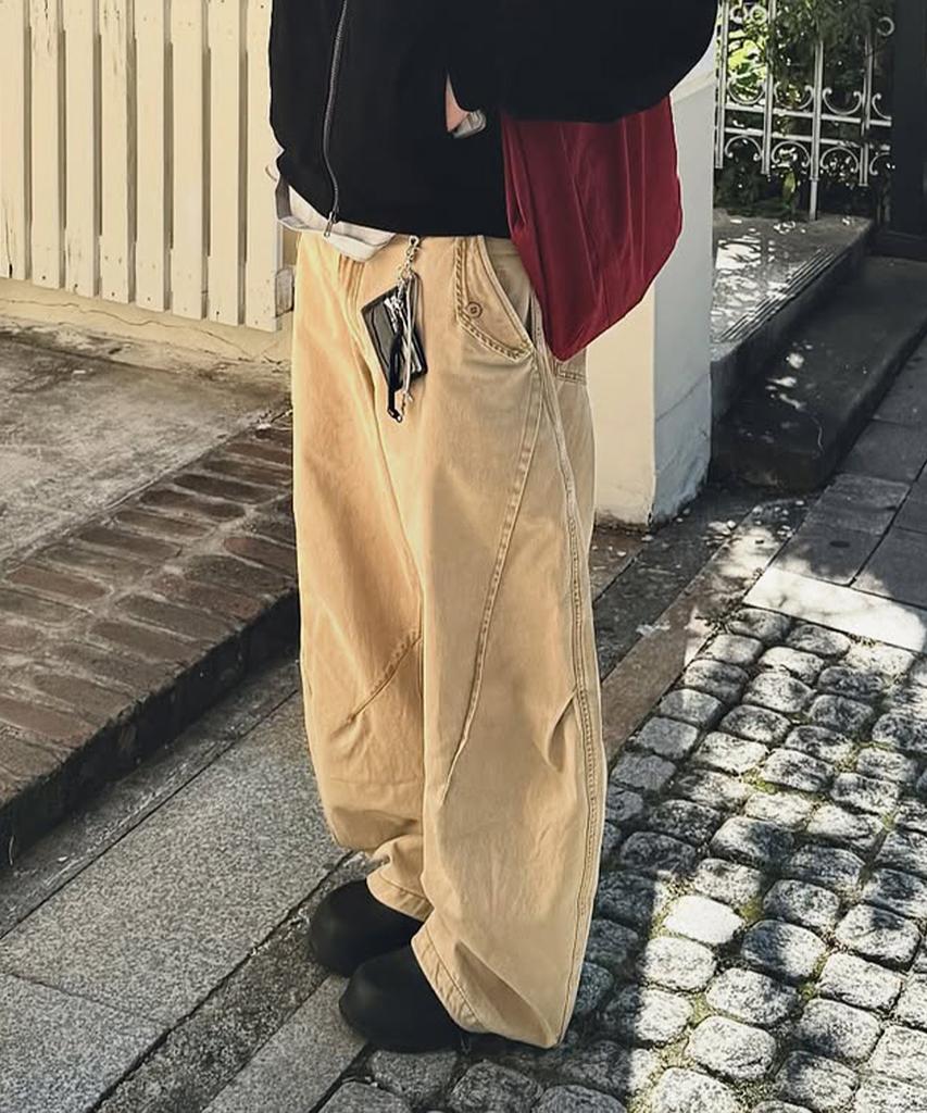 INTEMPOMOOD New Hound Curved Pants_Beige