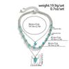 Retro Beaded Geometry Turquoise Necklace Adjustable Length Neckchain Women's Fashion Accessories for Casual Occasions