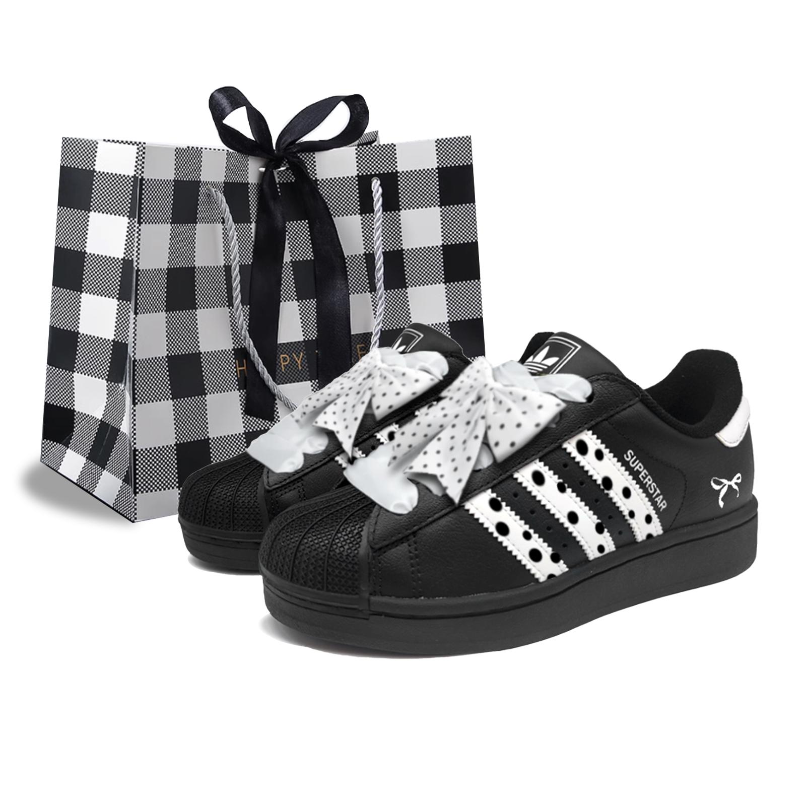 

Adidas Originals SUPERSTAR З Полічками Чорний Перл, Сумка для Покупок Стійка до Стирання Низькі Скейтборд-Кросівки Жіночі EG4959(Team598-BOX) 35⅔