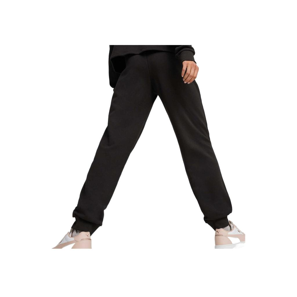 Puma Simple Logo Print Comfortable Breathable Cuffed Casual Pants Women bottoms Black 682273-01