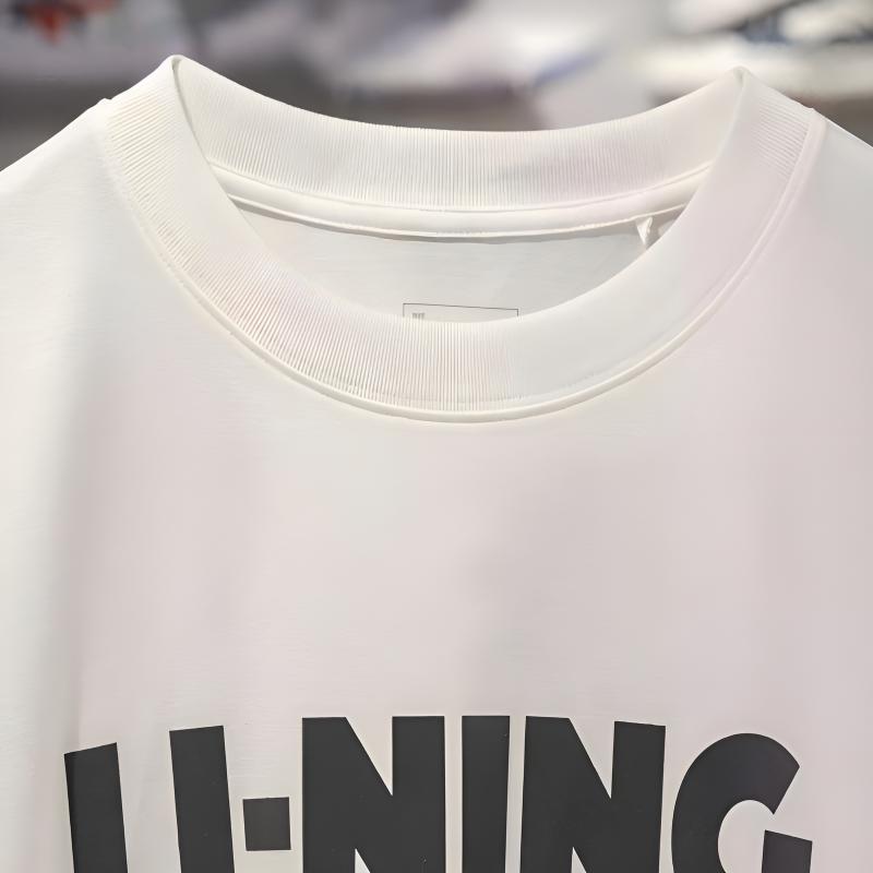 Li Ning Sports Lifestyle Series Classic Logo Short Sleeve T-Shirt Men T-Shirts White AHSV163-8