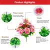 Multicolor Peony Artificial Flower Green Leaves Red Berries Decorative Flower Bouquet Photo Props Floral Arrangement
