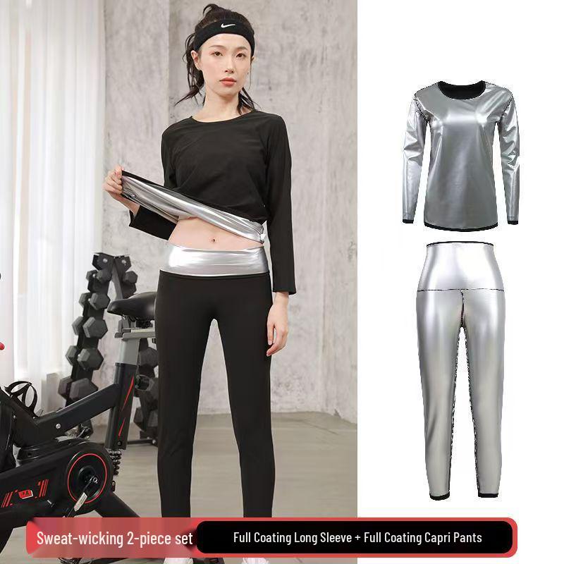 Women's Sauna Sweat Suit: High Waist Sweat Pants for Running, Exercise, Body Shaping, Plus Size Fitness, Fat Burning