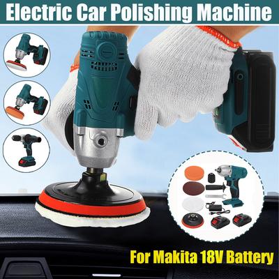 2-IN-1 2800rpm Cordless Electric Polishing Machine Car Polisher 5" Polishing Pads Electric Drill Driver Kit for 18V Battery