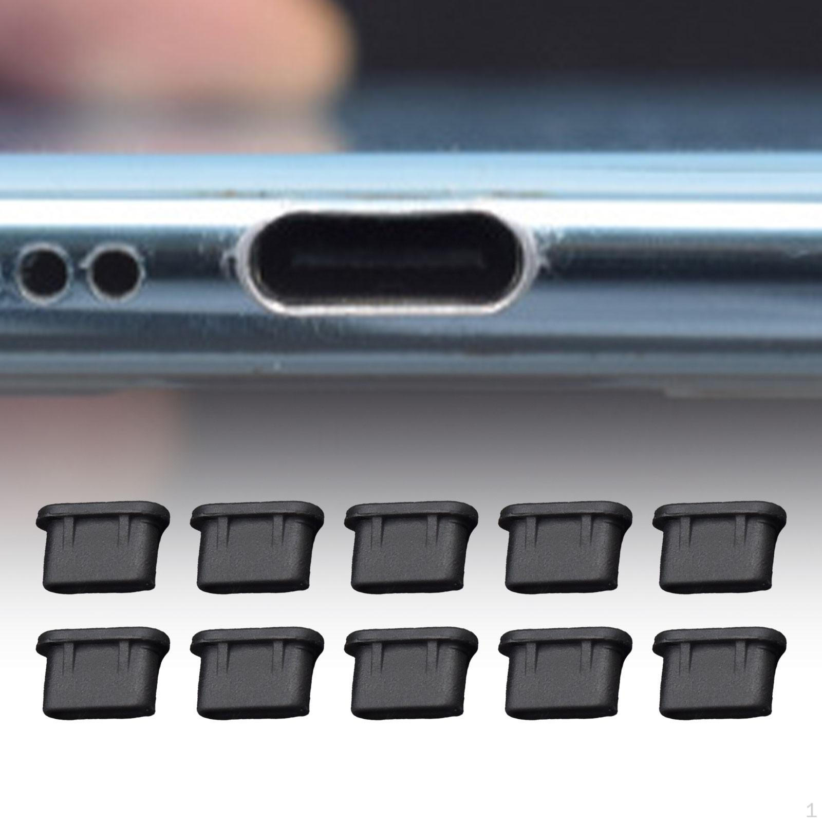 

10 шт. заглушек USB C Dust, тип Anti Plug, удобные аксессуары, порт зарядки Black