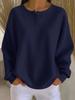 Women's waffle long sleeved T-shirt, made of soft, skin friendly, breathable fabric, comfortable, casual, versatile and stylish