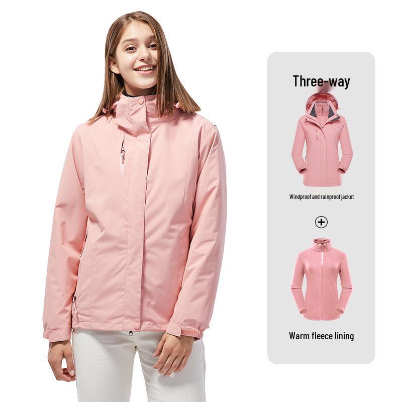 

Men s Three-in-One Windbreaker: Detachable Two-Piece Set for Hiking and Skiing 4XL