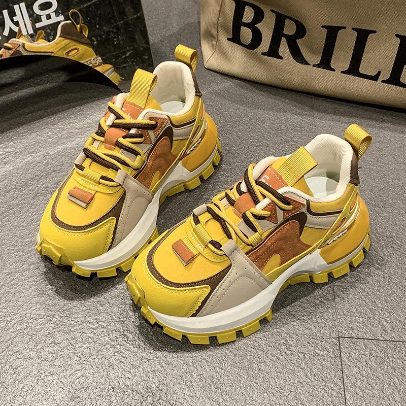 European products popular sports color matching dad shoes women's 2025 spring and autumn new models show feet small versatile casual Forrest Gump s