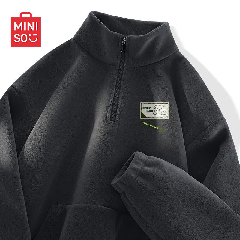 MINISO Men's Half-Zip Fleece Pullover Sweatshirt