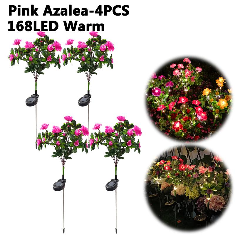 LED Solar Flowers Lawn Lights Outdoor Waterproof Warm Light Garden Decoration Lamp For Walkway Path Villa Yard Driveway