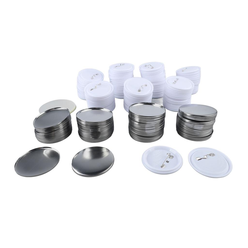 100 Set Pin Back Button Parts 2.3in Diameter Tinplate Plastic Base Button Making Supplies for Badge Craft DIY