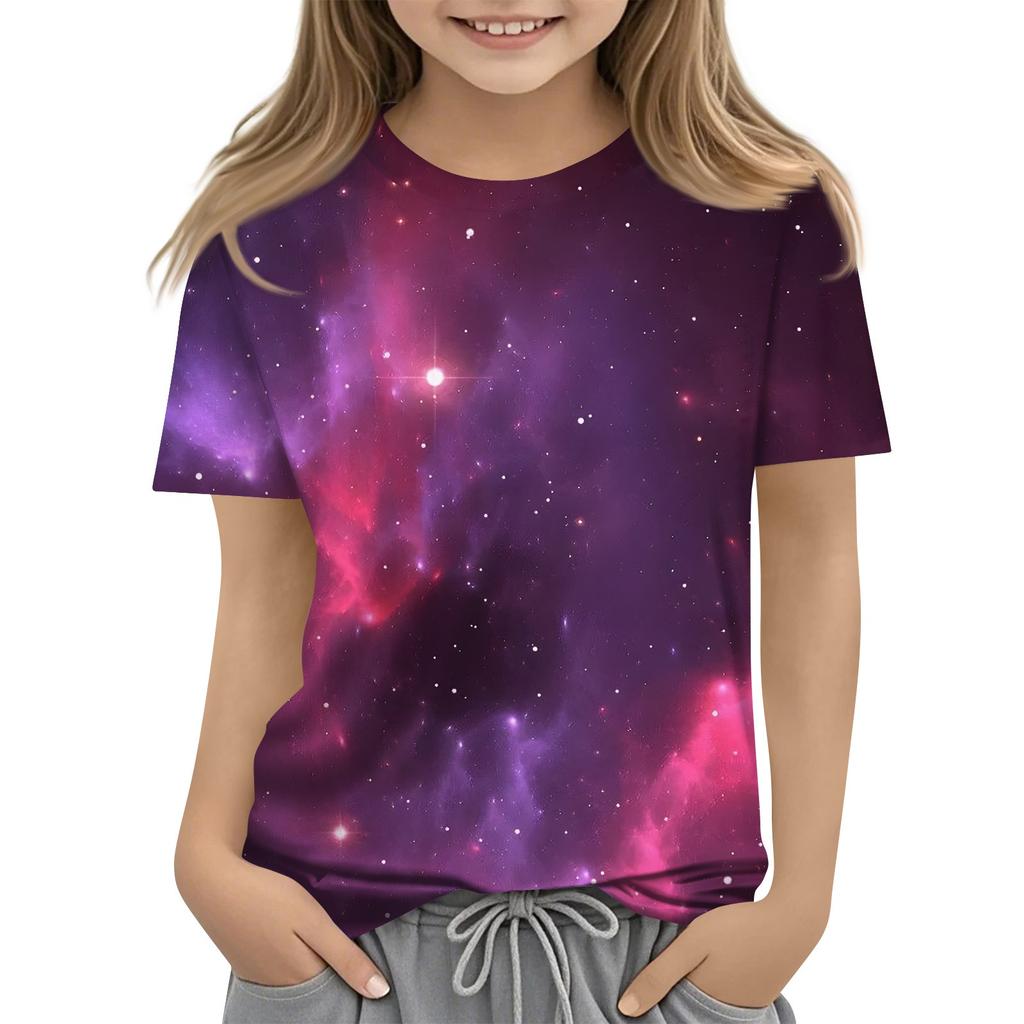 Kleinkind Mädchen Jungen Shirt Niedlich Sternenhimmel Bedruckte T-Shirts Kinder Shirts 1-15 Jahre