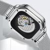 Mark Huafei watch men's fully automatic mechanical watch hollowed out fashionable square luminous waterproof watch to give to boyfriend