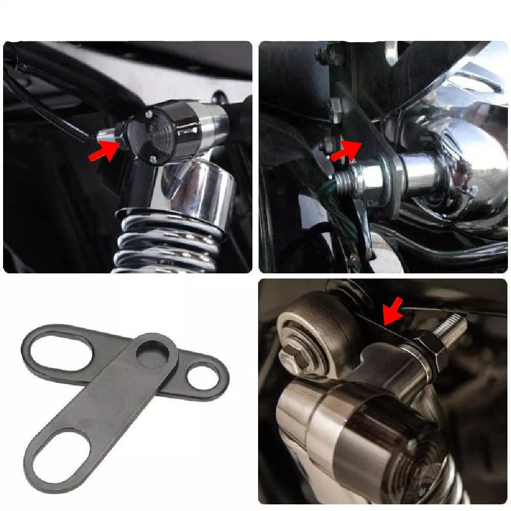 Beatus Turn Signal Stays Set of 4 Bikes, Universal Use, 2 Black, 2 Silver