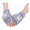 Fuzzy Convertible Mittens Fluffy Warm Fingerless Gloves with Flip Covers Winter Soft Half Finger Gloves for Women Texting Outdoor Driving