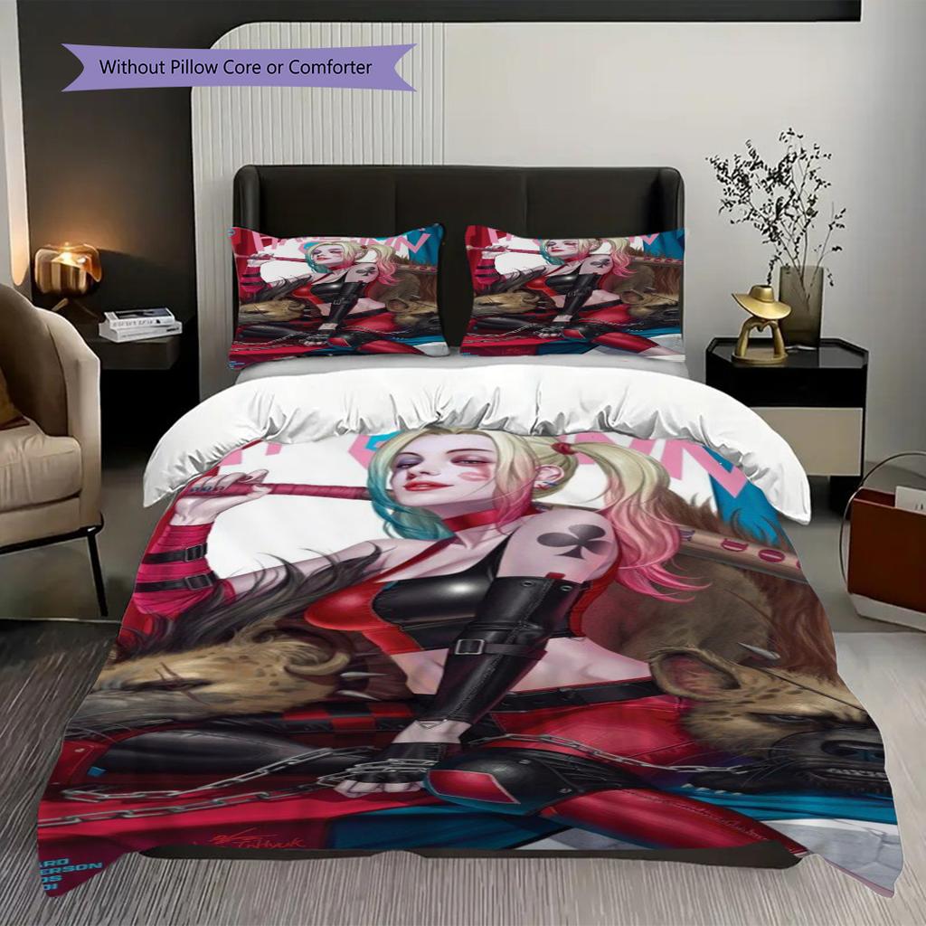 Harley Quinn Chaos Colorful Adventure Bedding 1 Duvet Cover 2 Pillowcase Without Core Christmas Birthday Gift Duvet Cover And Pillowcase