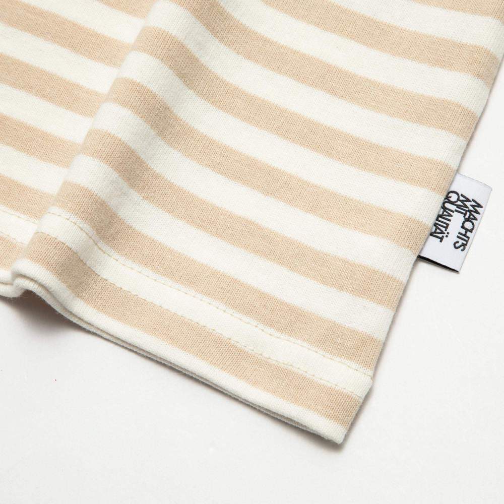 Puma Mmq Service Line Tee Striped Loose Fit Round Neck Short Sleeve T-Shirt Unisex Tops Oatmeal 620839-88