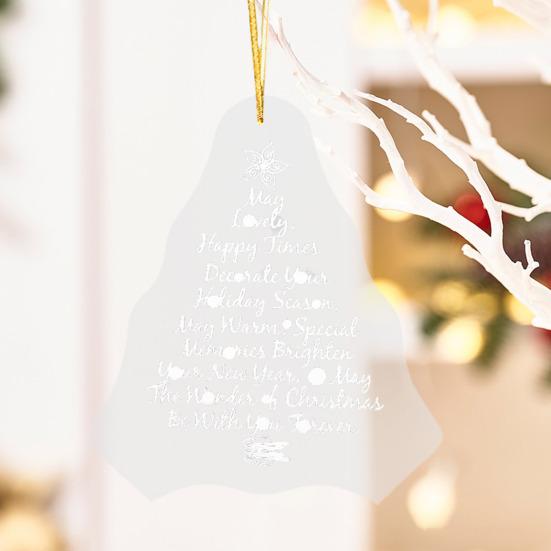 Winter Acrylic Ornaments Merry Christmas Hanging Ornament for Christmas Tree Frosted