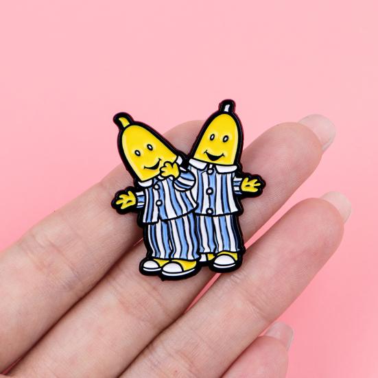 Zinc Alloy Brooch Pin Man Shape Cartoon Banana Lapel