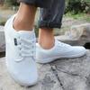 Wide head barefoot shoes lightweight soft sole men's outdoor sports shoes low top lace-up leather surface casual shoes men