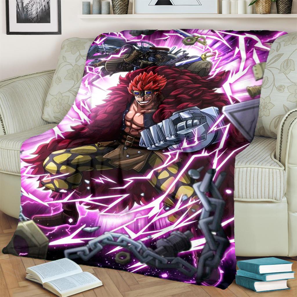 "ONE PIECE" Flannel Blanket Comfortable Soft Print for Home Bedrooms, Sofas, Beds, Chairs, Picnics