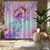 Watercolor Peony Shower Curtain – Purple Pink Floral Bath Decor, 59X70.8In & More Sizes, Easy Clean