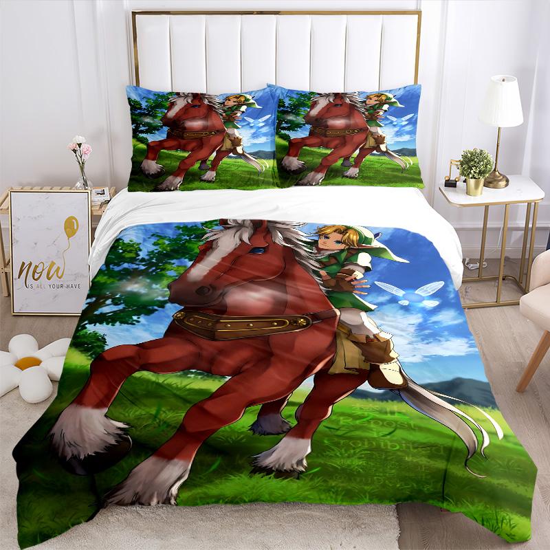Fantasy Horseback Adventure Print 3Pcs Bedding Set,Duvet Cover with 2 Bedro,Pillowcase Home Birthday Gift