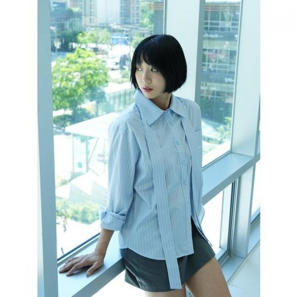 Cc Collect Tie Strap Stripe Shirt C253msc003