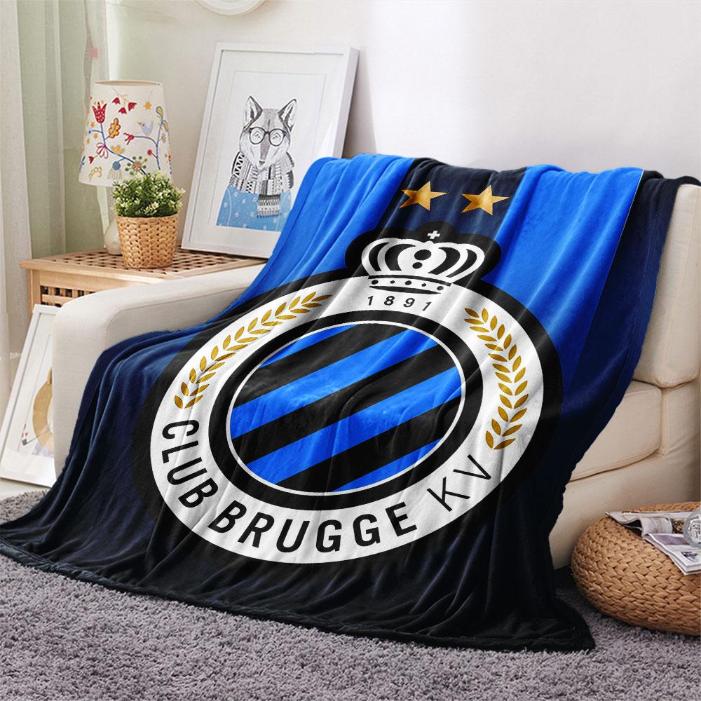1PC Club Brugge KV Patterned Flannel Blanket Suitable For All Seasons for Home Decor Warmth and Comfort Gifts Holiday Present