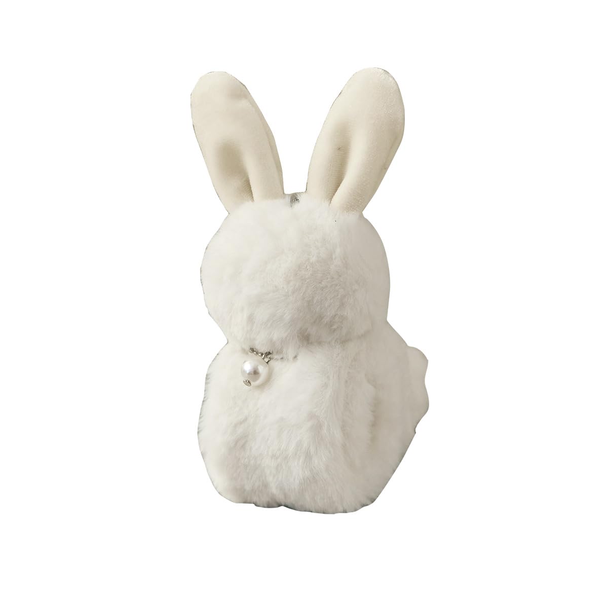 [FASHIONLETTER] Шарм-брелок  Заяц с жемчугом и мехом , Держатель для перчаток, Брелок, Аксессуар для сумки, Заяц, Животное, Перчатка, Подарок, Заяц, Цвет слоновой кости, F