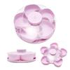 Divided Spin Serving Tray for Snack Dips Party Appetizers Rotating Snack Box Container with Lid Flower Shape Multi-Compartment Susan Organizer for