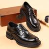 Men'S Leather Shoes Leather Business Dress Men'S Shoes Brock Carved Wedding Shoes British Platform Trend Shoes Large Size