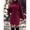 DAFIFY Women's Fashion Casual Fall Winter Solid Color Print Long Sleeve High Neck Sweaters
