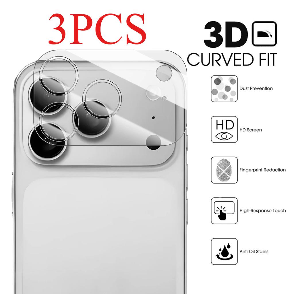 3PCS Sets 17PM Full Coverage Camera Lens Tempered Glass For iPhone 17 Pro Max 17Air Anti-scratch Lens Protective Film For iPhone17