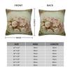 Roses French Shabby Chic Square Pillowcase Polyester Linen Velvet Pattern Zip Decor Pillow Case Sofa Seater Cushion Cover 18"