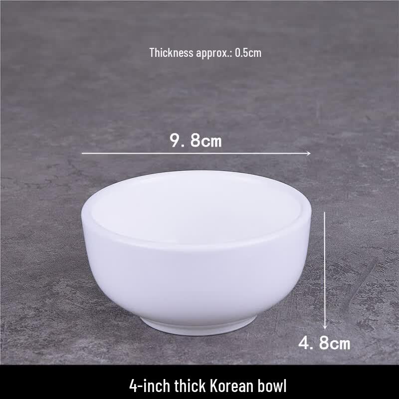 Korean Style Thickened Ceramic White Rice Bowl
