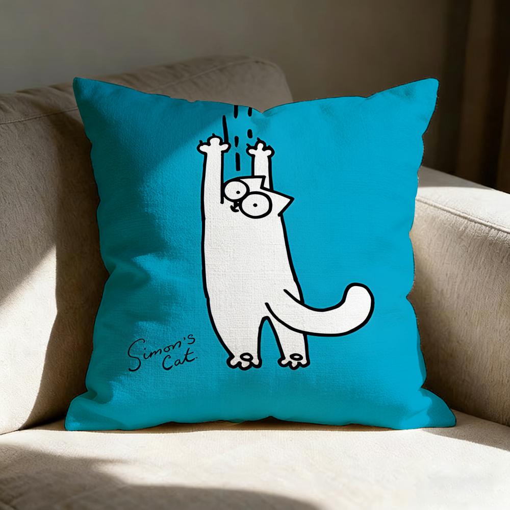 S-simon's Cute Cat Pillow Case Pillowcase, Double-sided Printed, Sofa Cushion, Bedroom Headboard Pillow