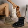 Winter Women Boots Thick Soled Snow Boots Cross-Tied Round Toe Warm Ankle Boots Plush Casual Cotton Shoes Designer Outdoor Boot