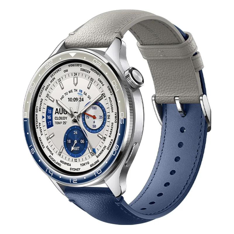 22MM Leather Sports Strap for HUAWEI Watch GT3 4 5 Xiaomi Watch S4/S4 Sport/S3 Soft Bracelet for Xiaomi Watch Series S2/S1 Pro Color Band Accessories