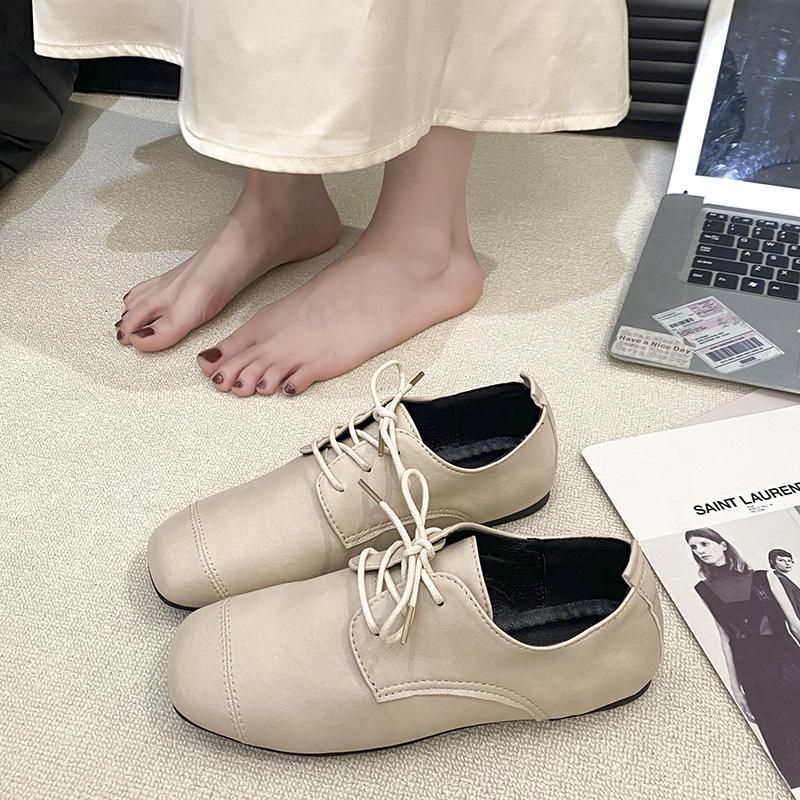 Fashion Women's Retro British Single Shoes 2025 New Lace-up Flat Super Soft Comfort Loafer