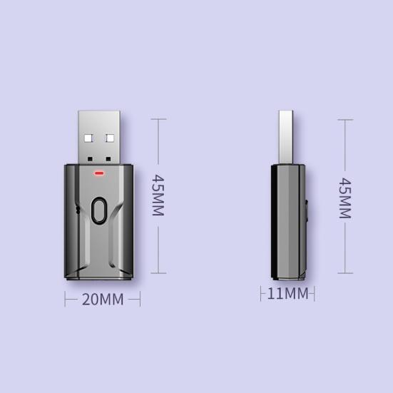 Portable USB Bluetooth-compatible 5.0 Adapter Stereo 3.5mm AUX Audio Receiver Transmitter